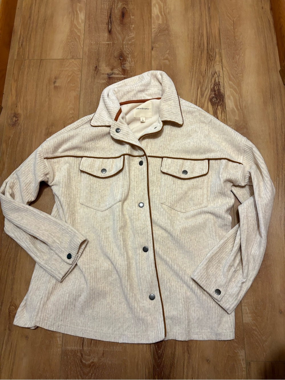 Thread & Supply Cream Button-Up Shacket